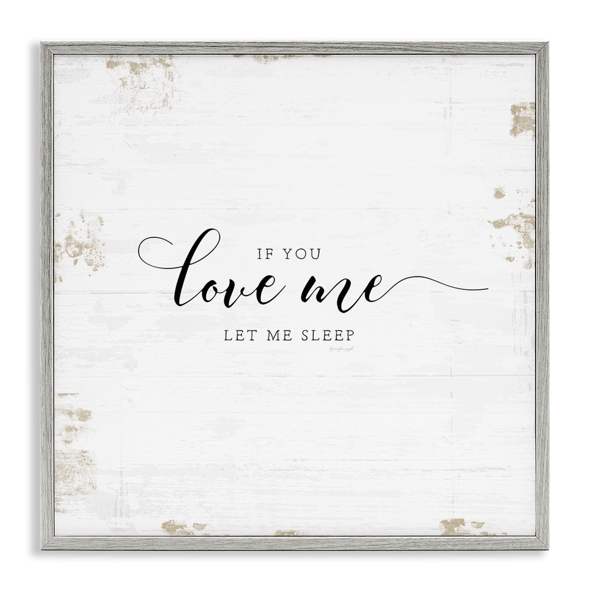 Stupell Industries Let Me Sleep Romantic Humor Typography Painting Gray Framed Art Print Wall Art, 24 x 24