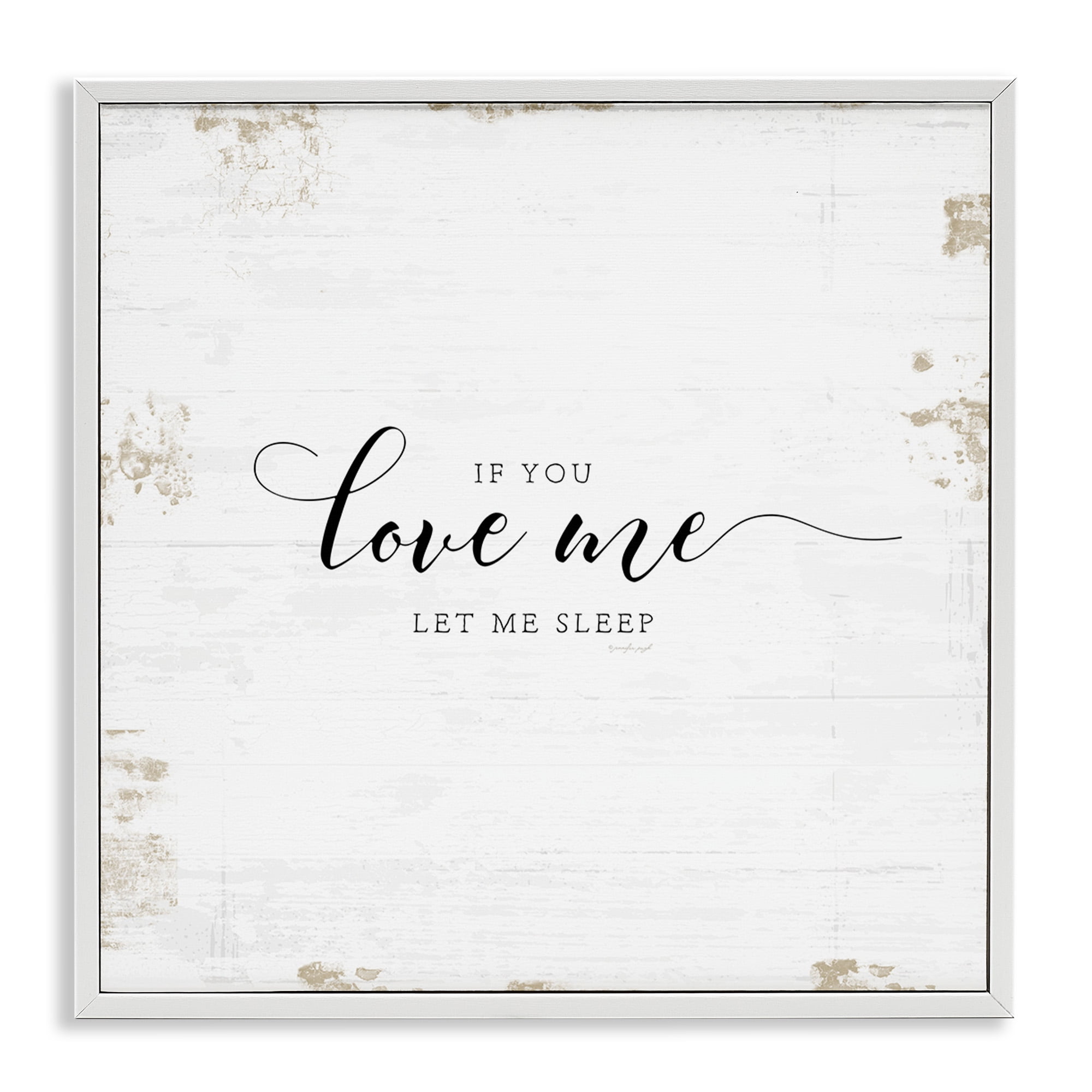 Stupell Industries Let Me Sleep Romantic Humor Typography Painting White Framed Art Print Wall Art, 12 x 12