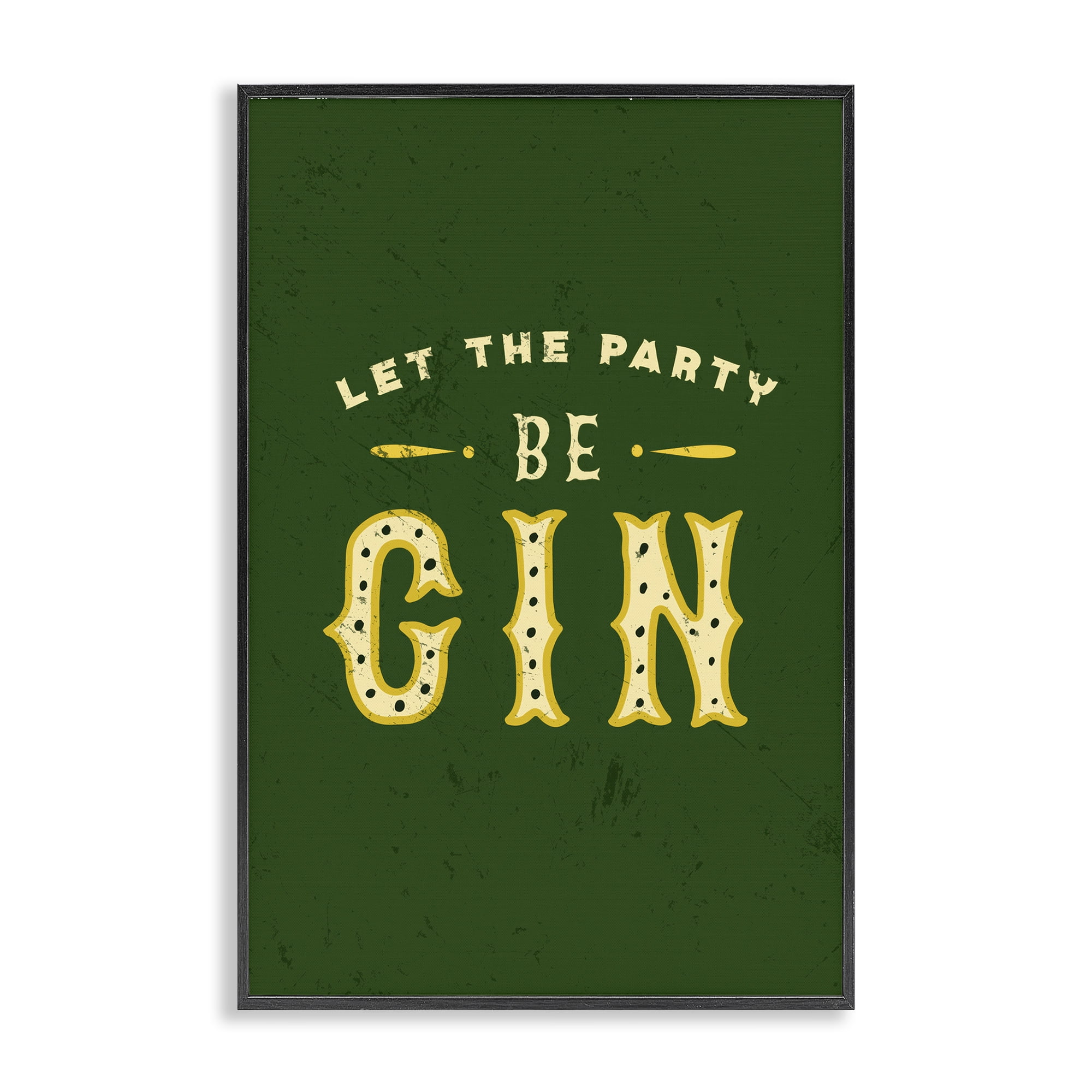 Stupell Industries Let Party Be Gin Pun Food & Beverage Painting Black Framed Art Print Wall Art, 12 x 18