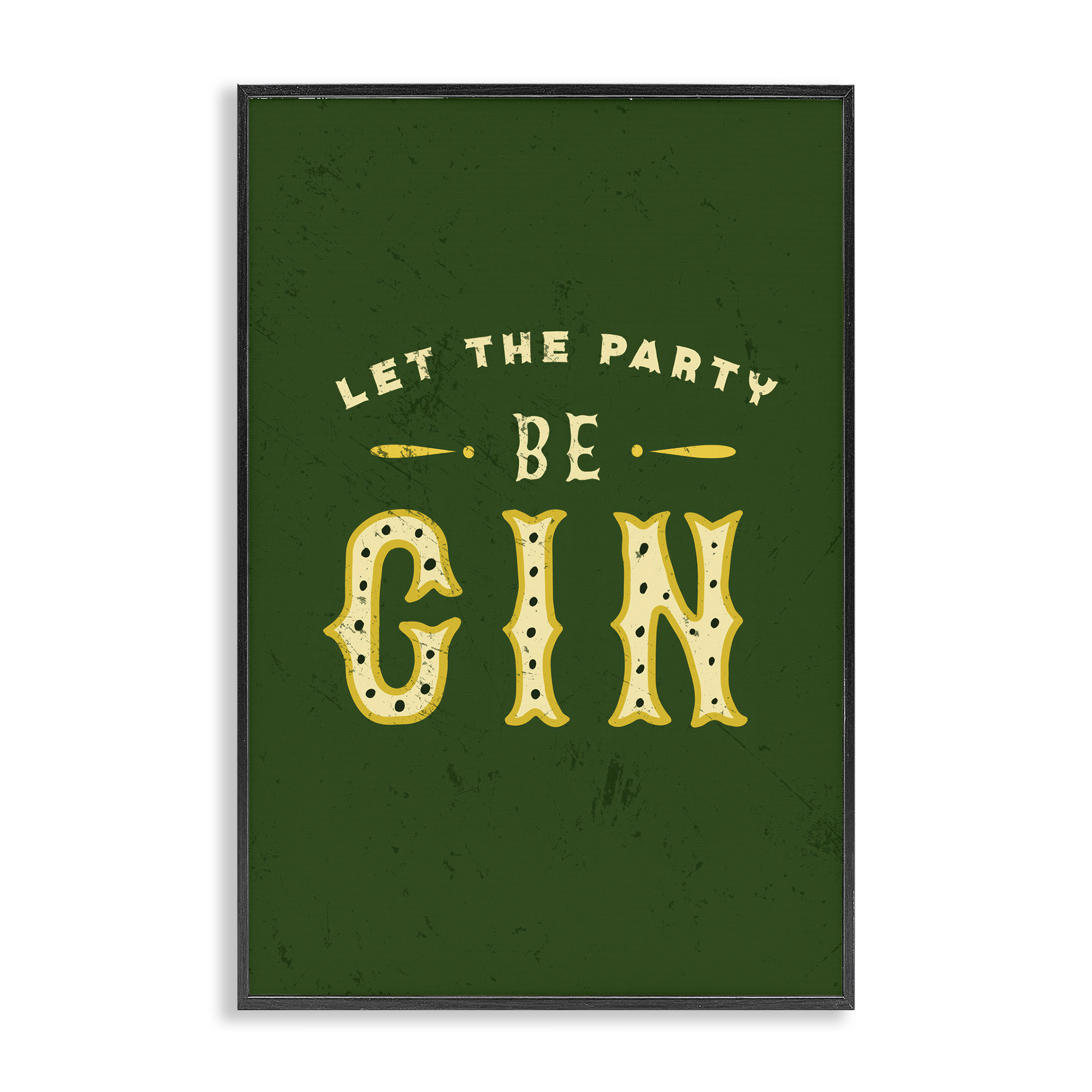 Stupell Industries Let Party Be Gin Pun Food & Beverage Painting Black Framed Art Print Wall Art, 16 x 24
