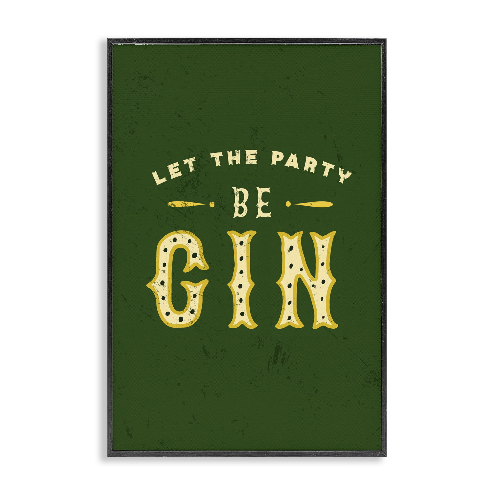 Stupell Industries Let Party Be Gin Pun Food & Beverage Painting Black Framed Art Print Wall Art, 20 x 30