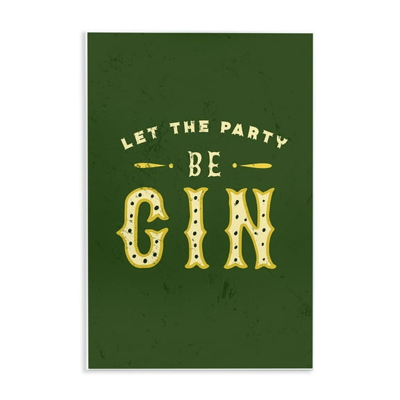 Stupell Industries Let Party Be Gin Pun Food & Beverage Painting Unframed Art Print Wall Art, 10 x 15