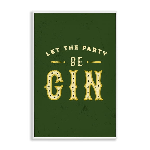Stupell Industries Let Party Be Gin Pun Food & Beverage Painting White Framed Art Print Wall Art, 12 x 18