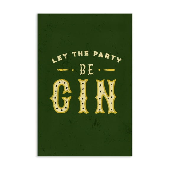 Stupell Industries Let Party Be Gin Pun Food & Beverage Painting Wrapped Canvas Art Print Wall Art, 16 x 24