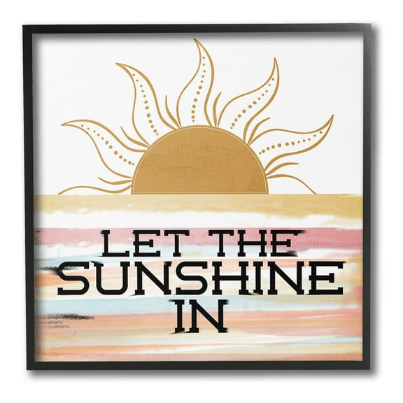 Stupell Industries Let Sunshine In Landscape Painting Black Framed Art Print Wall Art, 12 x 12