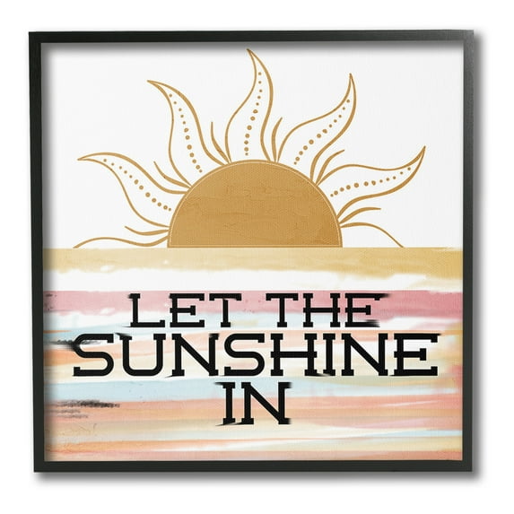 Stupell Industries Let Sunshine In Landscape Painting Black Framed Art Print Wall Art, 17 x 17