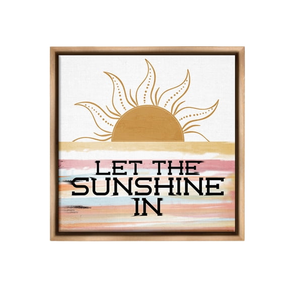 Stupell Industries Let Sunshine In Landscape Painting Brown Floater Framed Canvas Art Print Wall Art, 25 x 25
