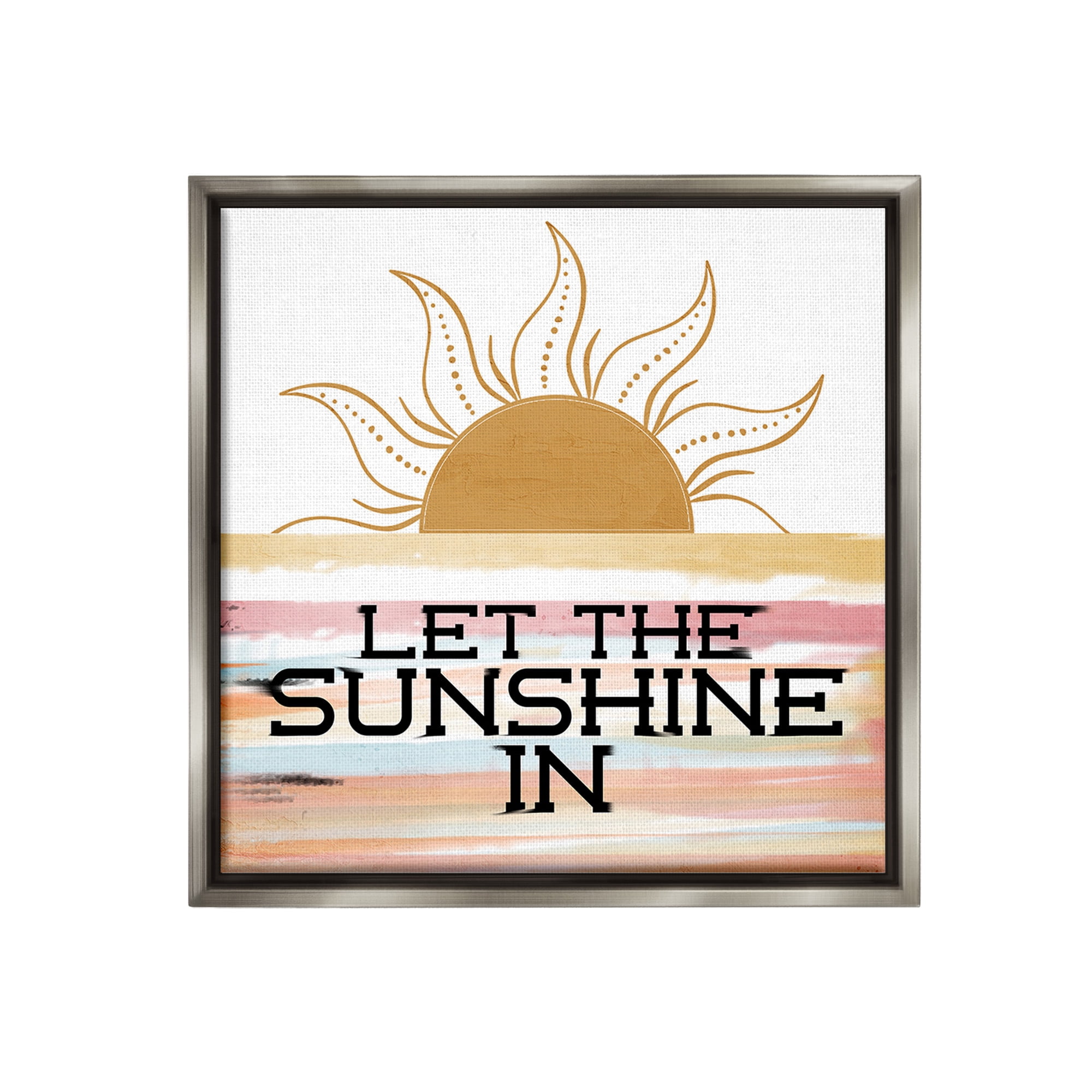 Stupell Industries Let Sunshine In Landscape Painting Gray Floater Framed Canvas Art Print Wall Art, 25 x 25