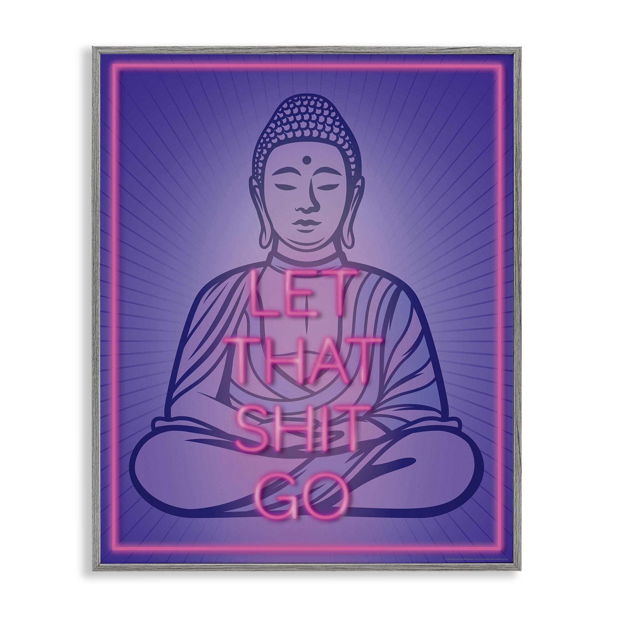 Stupell Industries Let That Sh*t Go Meditation Novelty & Humor Painting Gray Framed Art Print Wall Art, 11 x 14