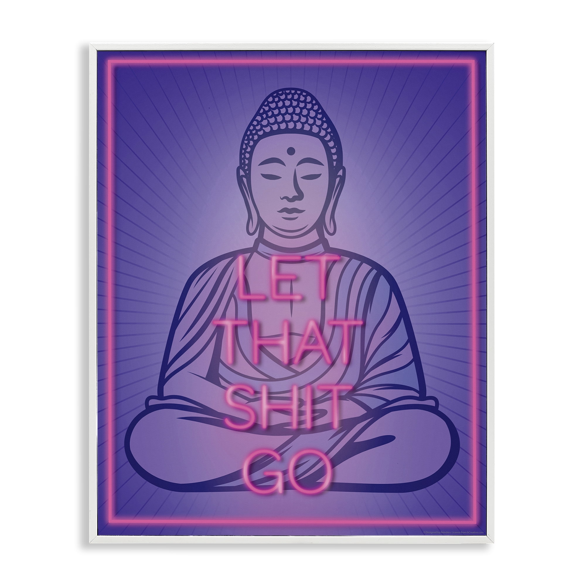 Stupell Industries Let That Sh*t Go Meditation Novelty & Humor Painting White Framed Art Print Wall Art, 24 x 30