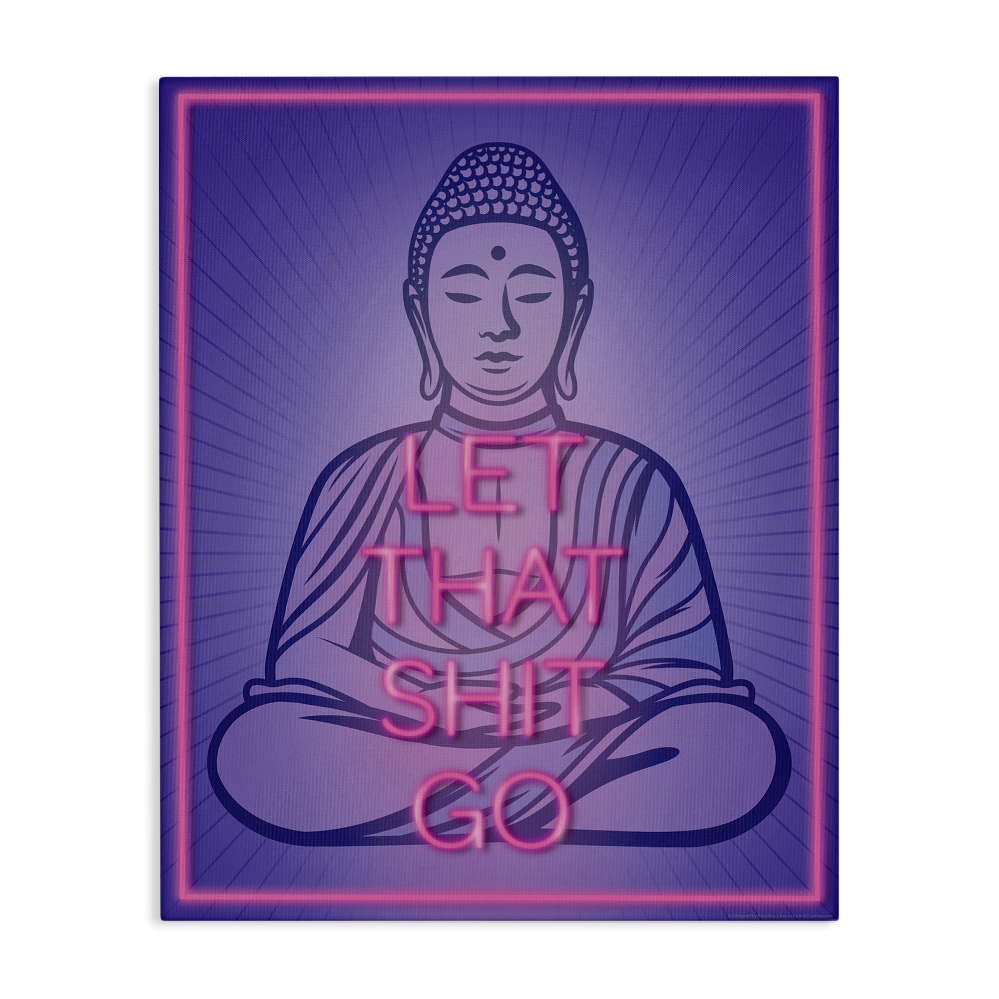 Stupell Industries Let That Sh*t Go Meditation Novelty & Humor Painting Wrapped Canvas Art Print Wall Art, 30 x 40