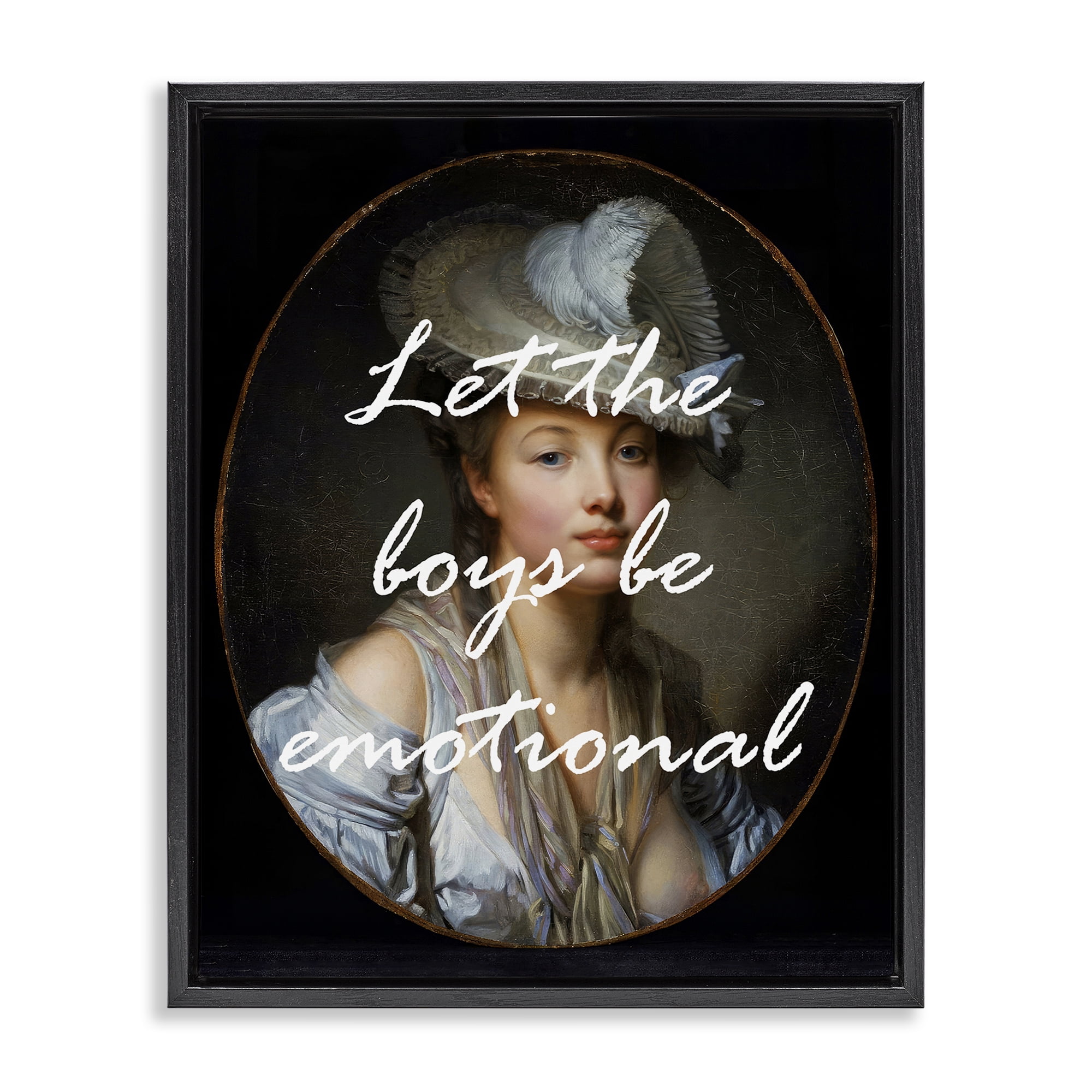 Stupell Industries Let The Boys Be Emotional Black Framed Floater Canvas Wall Art, design by Tina LeCour