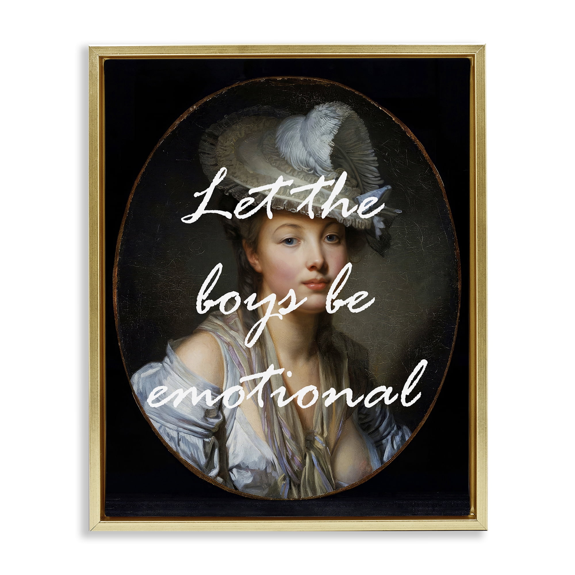 Stupell Industries Let The Boys Be Emotional Gold Framed Floater Canvas Wall Art, design by Tina LeCour