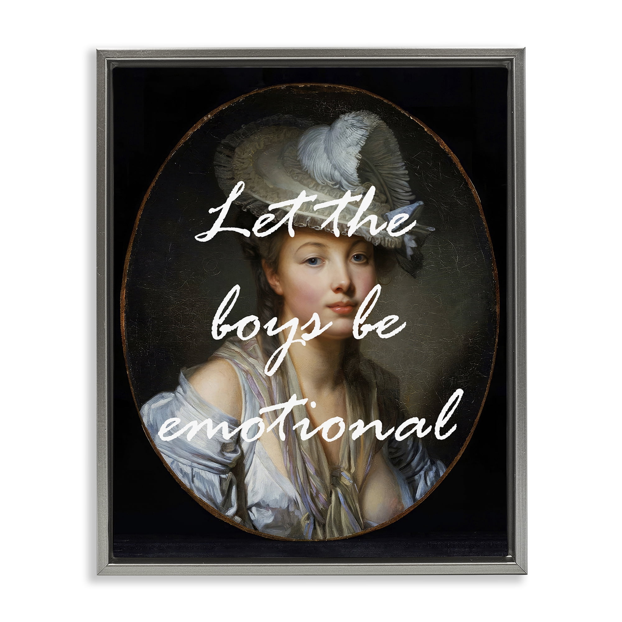 Stupell Industries Let The Boys Be Emotional Gray Framed Floater Canvas Wall Art, design by Tina LeCour