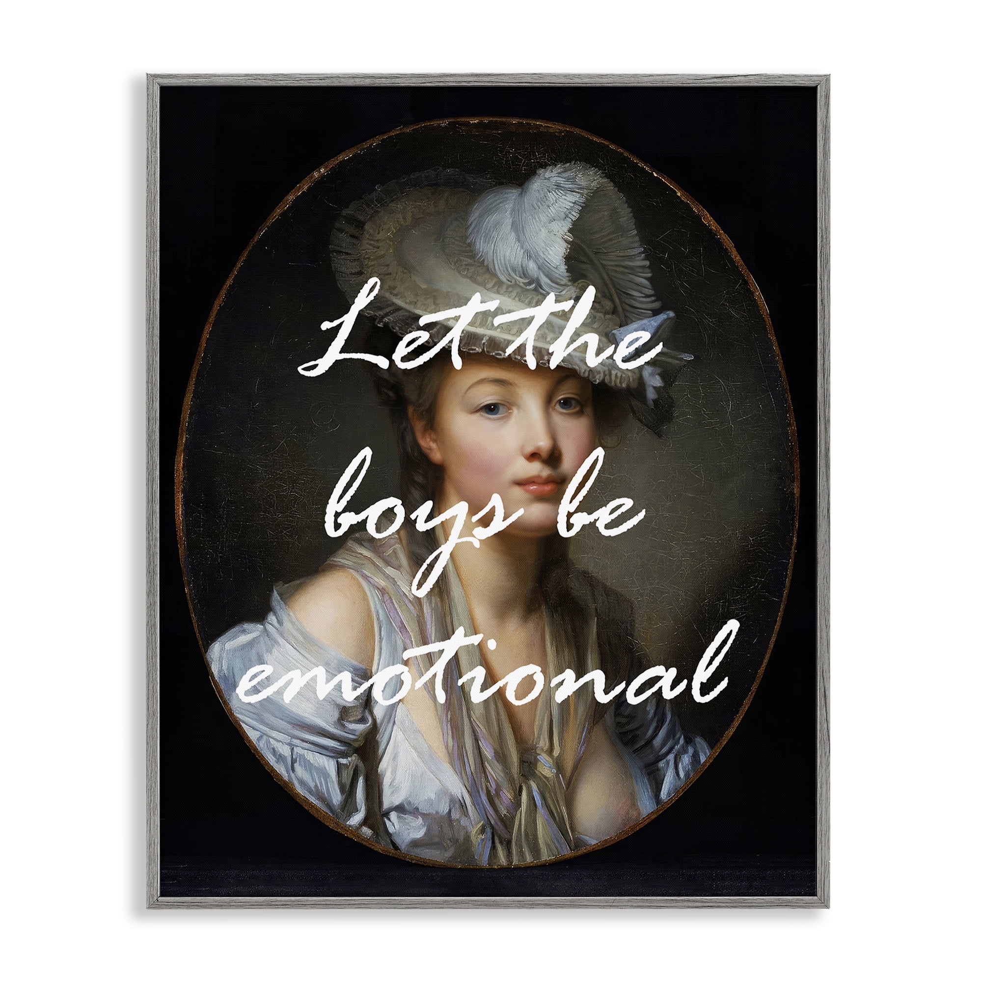 Stupell Industries Let The Boys Be Emotional Gray Framed Giclee Art, design by Tina LeCour