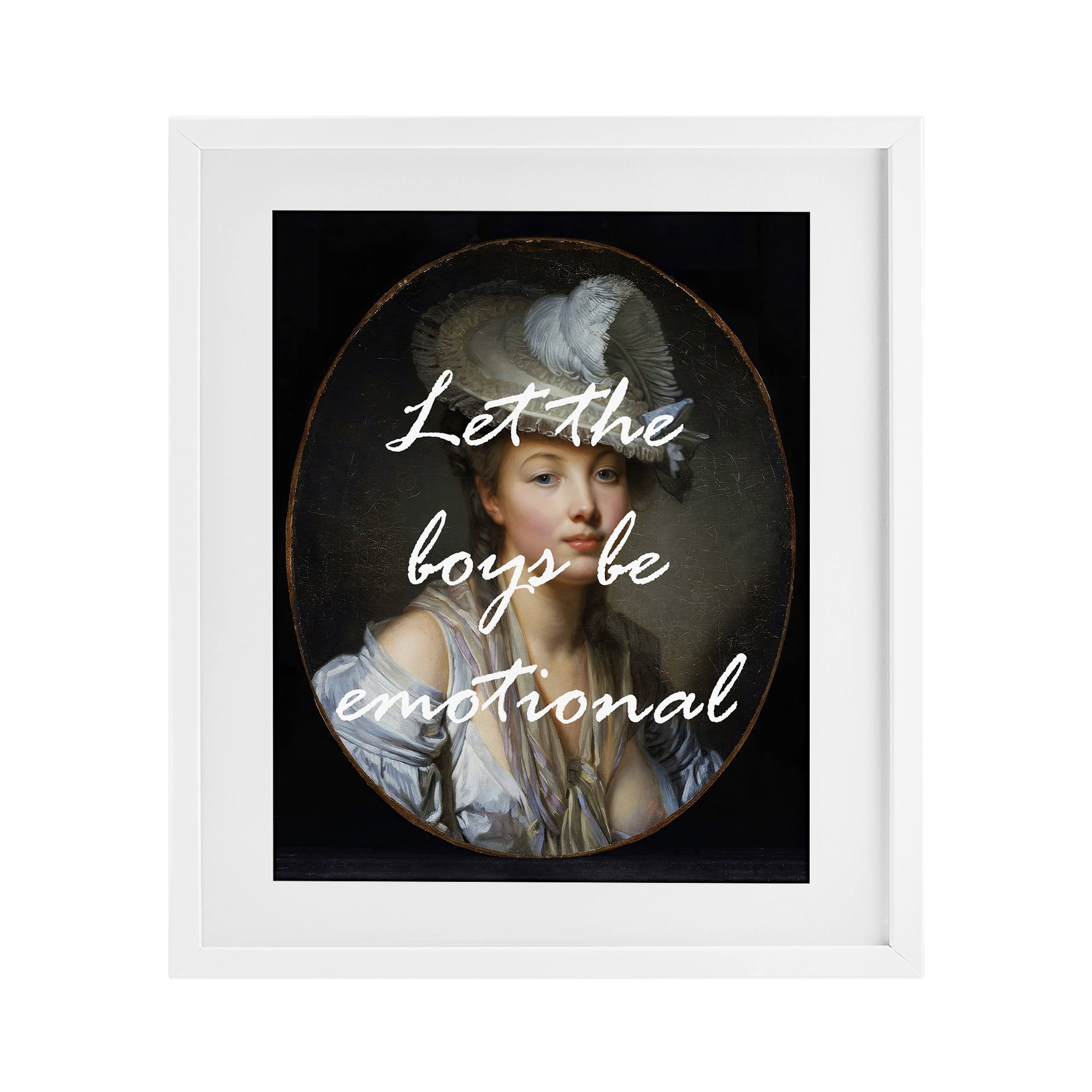 Stupell Industries Let The Boys Be Emotional White Framed Print Under Glass, design by Tina LeCour