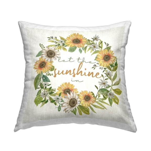 Stupell Industries Let The Sunshine In Sunflowers Printed Throw Pillow Design by Nan