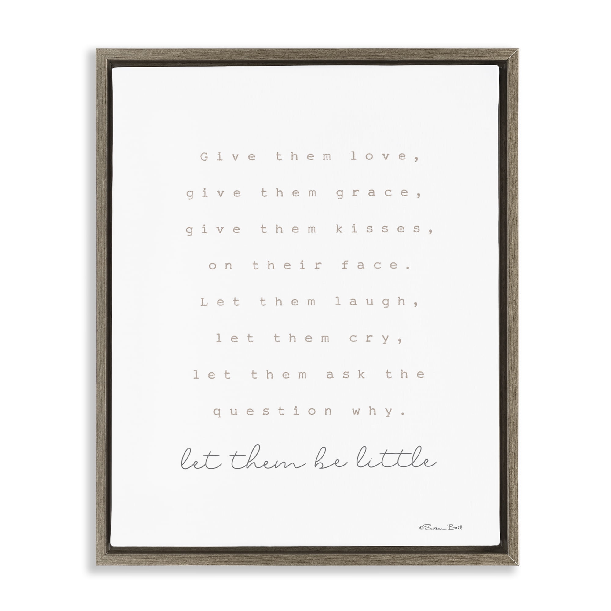 Stupell Industries Let Them Be Little Typography Painting Brown Floater Framed Art Print Wall Art, 25 x 31