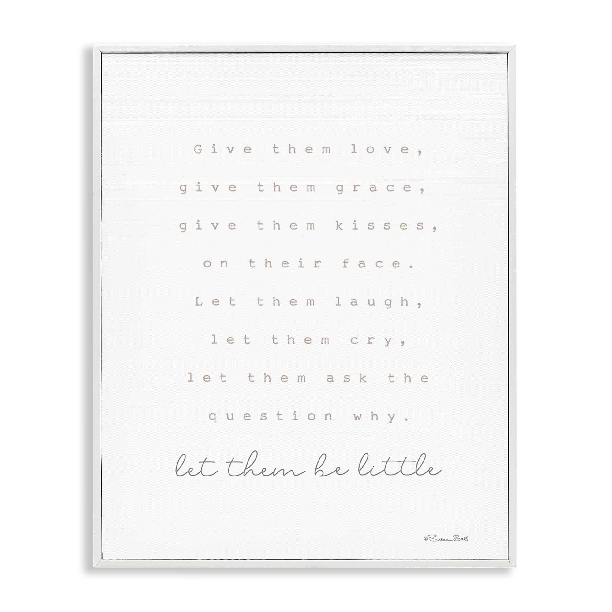 Stupell Industries Let Them Be Little Typography Painting White Framed Art Print Wall Art, 11 x 14
