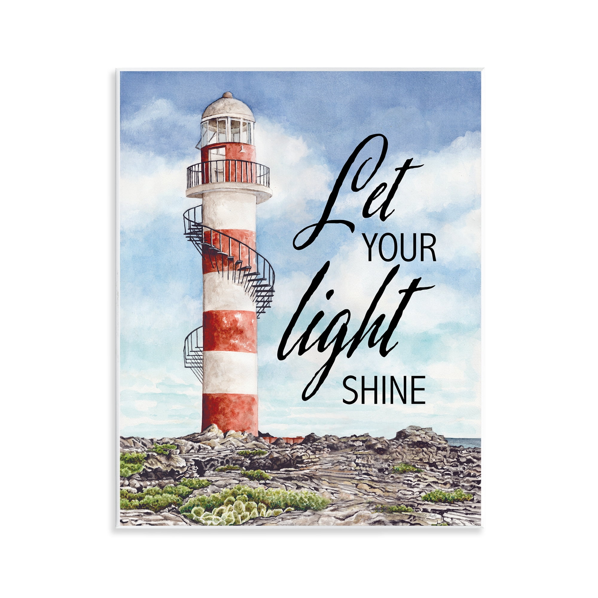 Stupell Industries Let Your Light Shine Beacon Wall Plaque Art, design by Cindy Jacobs