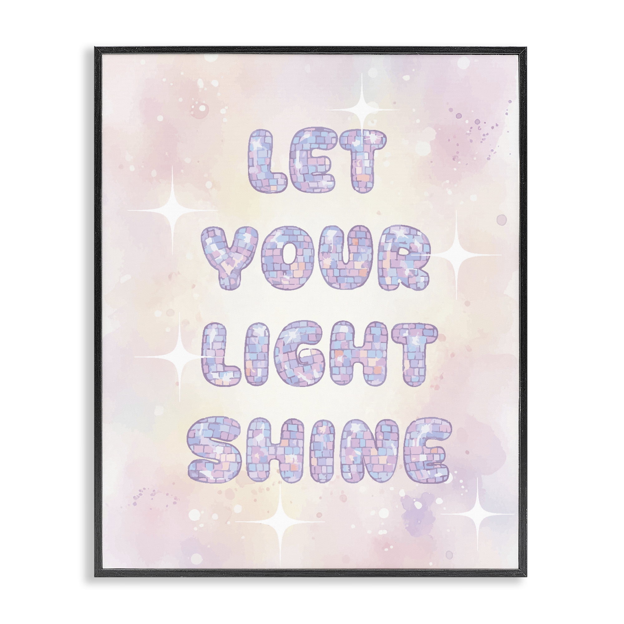Stupell Industries Let Your Light Shine Pastels Black Framed Giclee Art, design by Lil' Rue