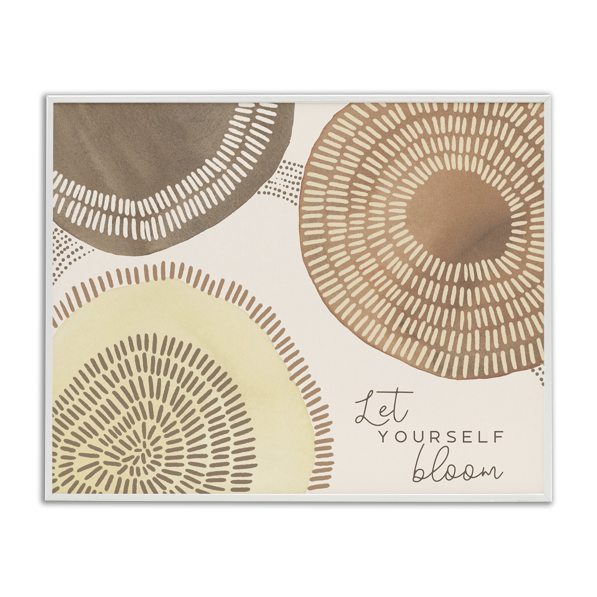 Stupell Industries Let Yourself Bloom Boho Typography Painting White Framed Art Print Wall Art, 14 x 11