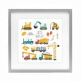 thumbnail image 1 of Stupell Industries Contemporary Let's Build Various Construction Trucks Gray Framed Print Under Glass, 16 x 16, by Creative Studio, 1 of 8