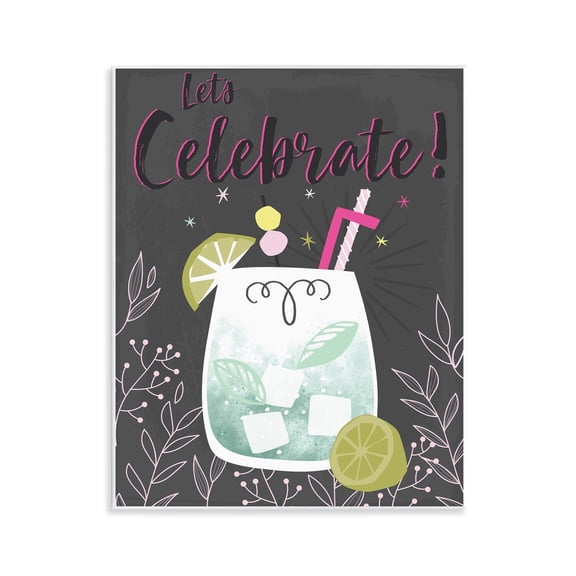 Stupell Industries Let's Celebrate Cocktail Food & Beverage Painting Unframed Art Print Wall Art, 11 x 14