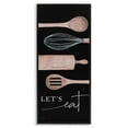 thumbnail image 1 of Stupell Industries Let's Eat Varied Kitchen Cooking Utensil Phrase Graphic Art Black Framed Art Print Wall Art, Design by Lux + Me Designs, 1 of 5
