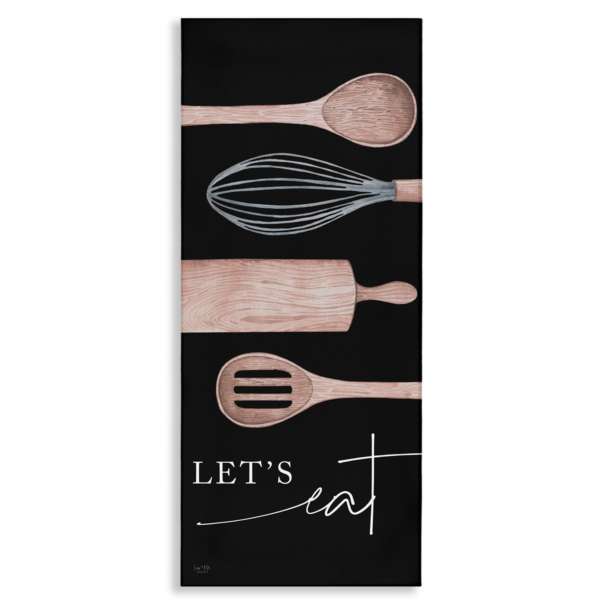 Stupell Industries Let's Eat Varied Kitchen Cooking Utensil Phrase Graphic Art Gallery Wrapped Canvas Print Wall Art, Design by Lux + Me Designs