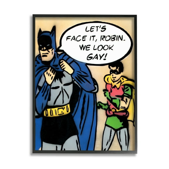 Stupell Industries Let's Face It Robin Funny Comic Fairy Tales & Fantasy Painting Black Framed Art Print Wall Art