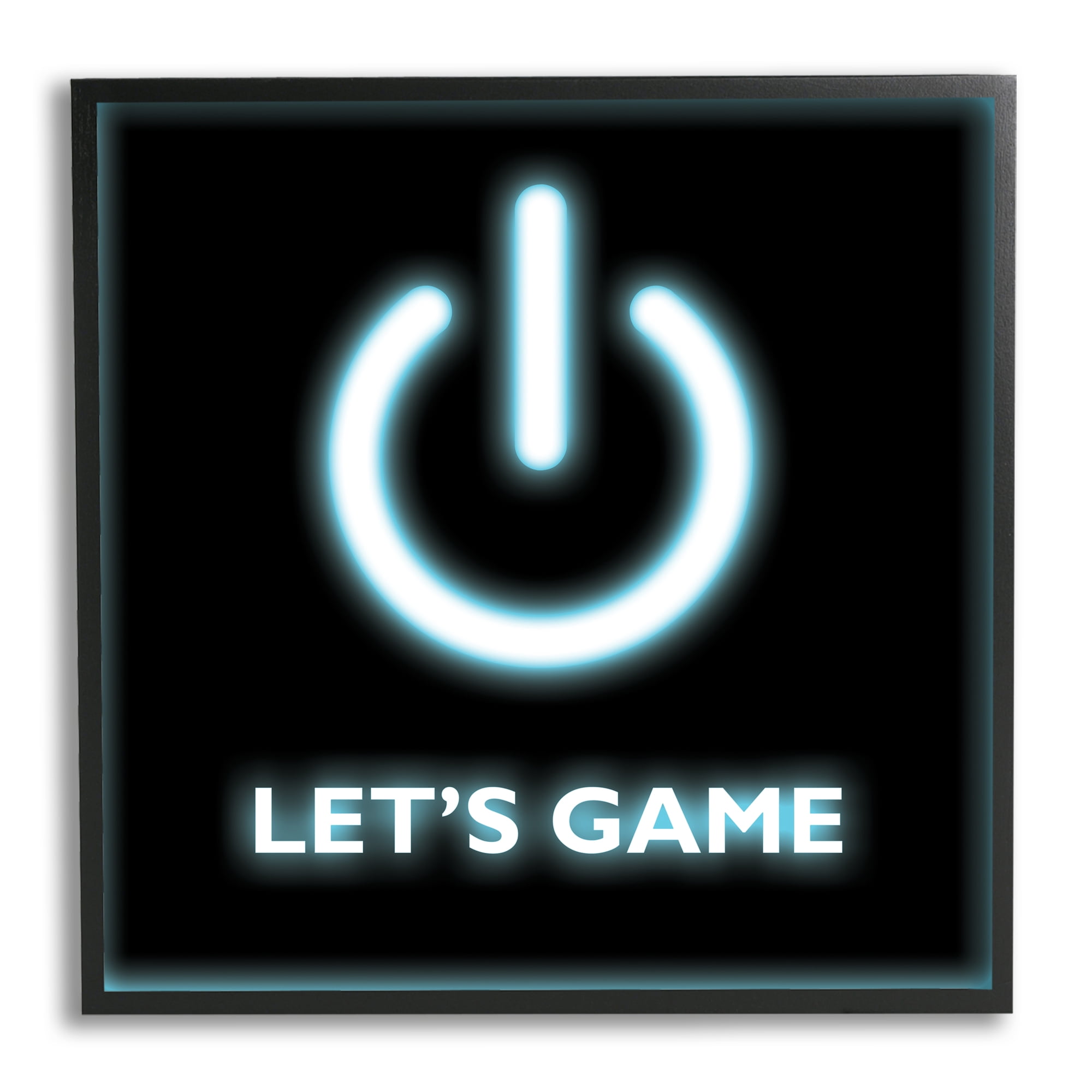 Stupell Industries Let's Game Power Button Symbol Gamer Text, 17 x 30, Design by Masey St. Studios