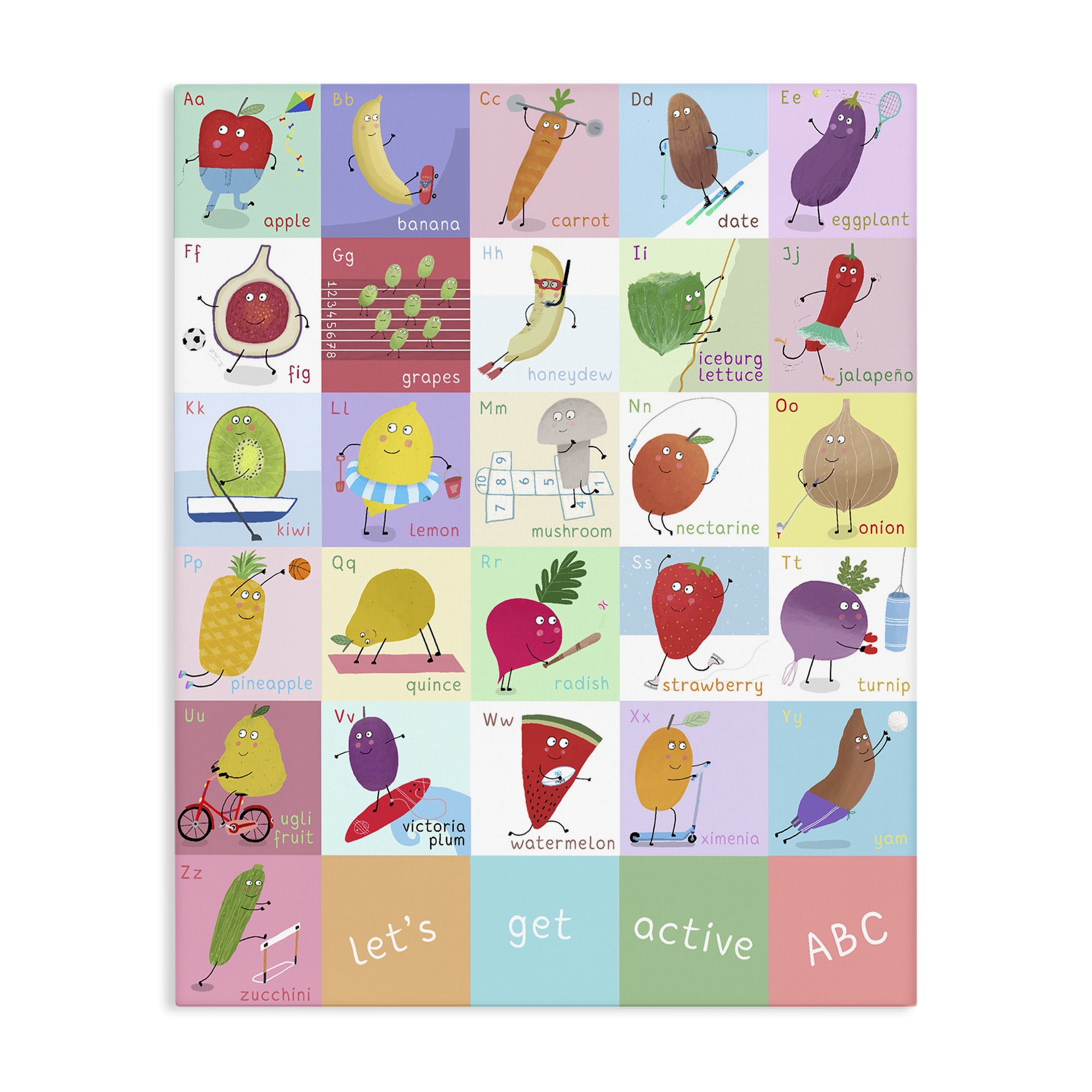 Stupell Industries Let's Get Active ABC's Canvas Wall Art, design by Carla Daly