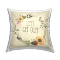 thumbnail image 1 of Stupell Industries Let's Get Cozy Botanical Flower Border Design by Laura Marshall Throw Pillow, 1 of 6