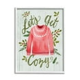 thumbnail image 1 of Stupell Industries Let's Get Cozy Holly Plants Pink Winter Sweater, 16 x 20, Designed by Jackie Quigley, 1 of 7