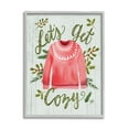 thumbnail image 1 of Stupell Industries Let's Get Cozy Holly Plants Pink Winter Sweater Graphic Art Gray Framed Art Print Wall Art, 11x14, by Jackie Quigley, 1 of 7