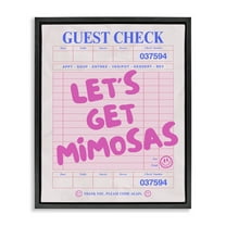 Stupell Industries Let's Get Mimosas Check Text & Numbers Painting Black Floater Framed Canvas Art Print Wall Art, 17 x 21