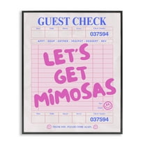 Stupell Industries Let's Get Mimosas Check Text & Numbers Painting Black Framed Art Print Wall Art, 11 x 14