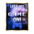 thumbnail image 1 of Stupell Industries Let's Get Our Game On Phrase Graphic Art Metallic Gold Floating Framed Canvas Print Wall Art, Design by Marcus Prime, 1 of 6