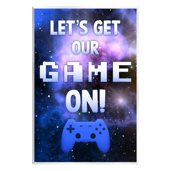 Stupell Industries Let's Get Our Game On Phrase Graphic Art Unframed Art Print Wall Art, Design by Marcus Prime