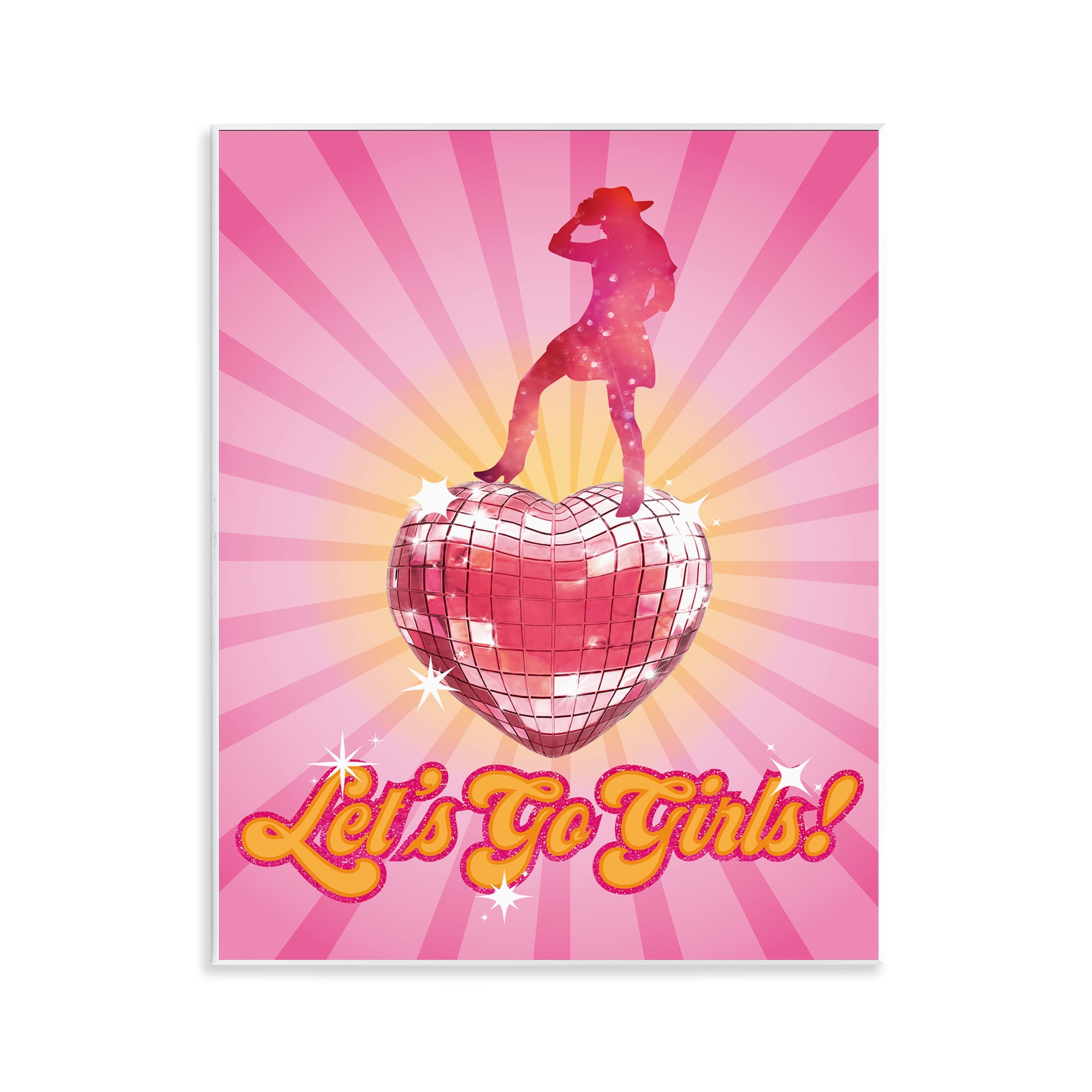Stupell Industries Let's Go Girls Disco Entertainment Painting Unframed Art Print Wall Art, 11 x 14