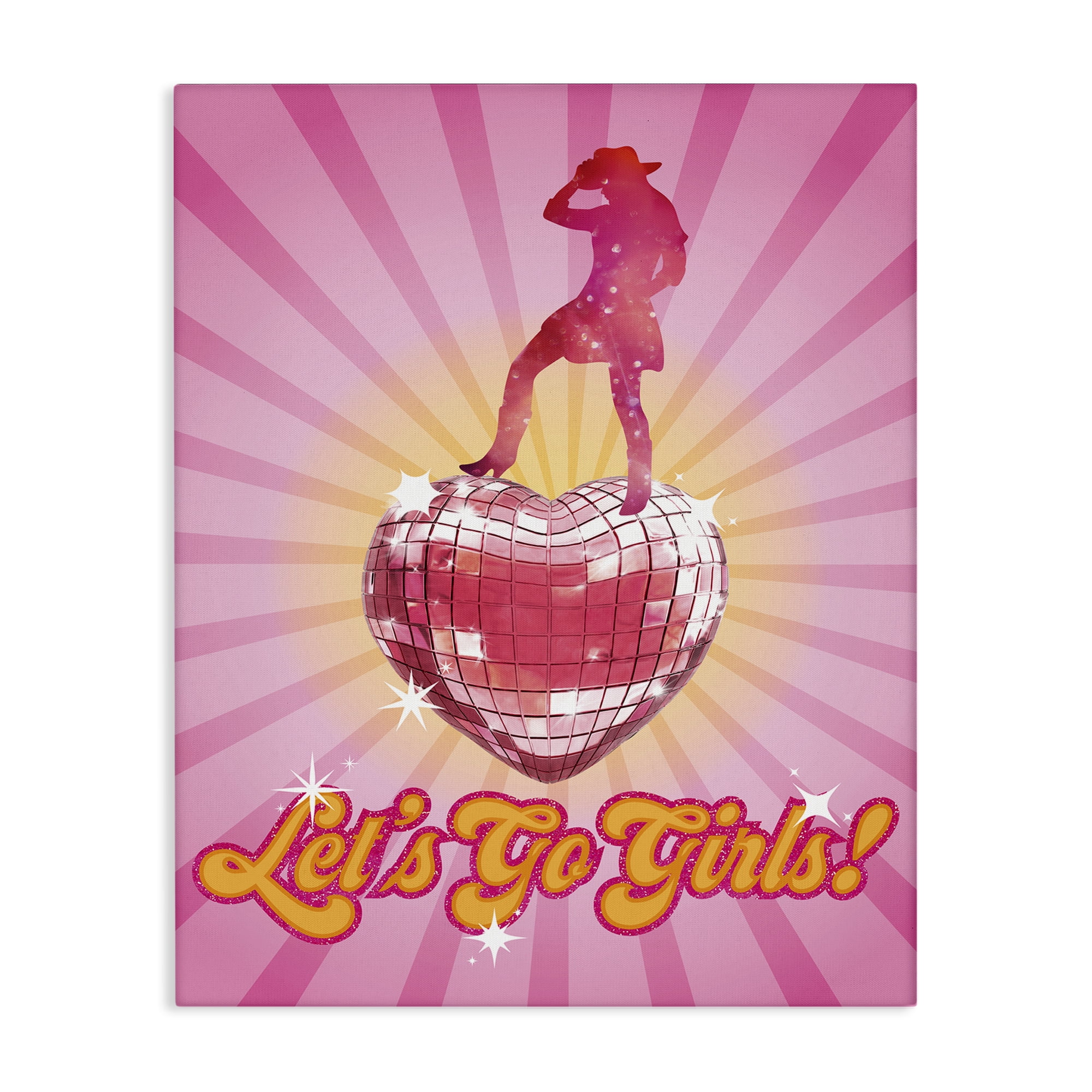 Stupell Industries Let's Go Girls Disco Entertainment Painting Wrapped Canvas Art Print Wall Art, 30 x 40