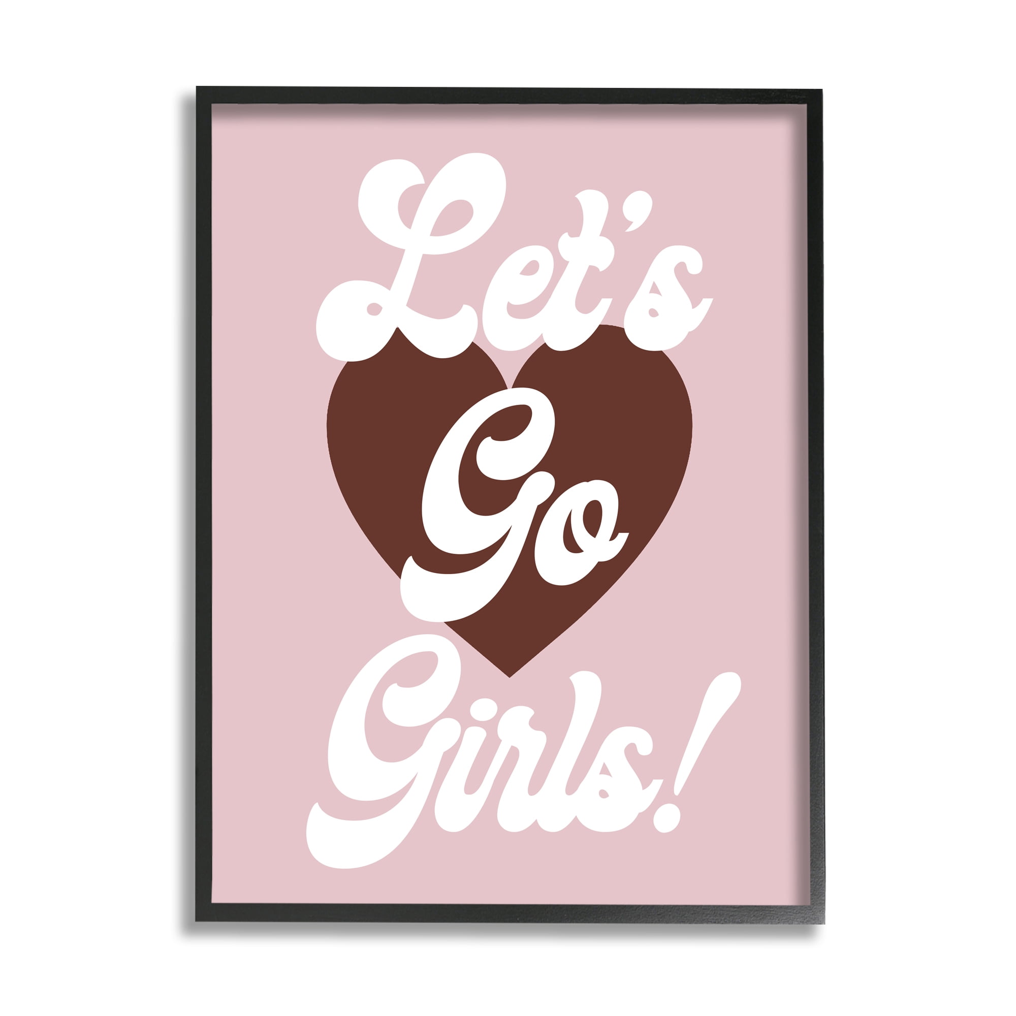 Stupell Industries Let's Go Girls Phrase Inspirational Painting Black Framed Art Print Wall Art, 24 x 30