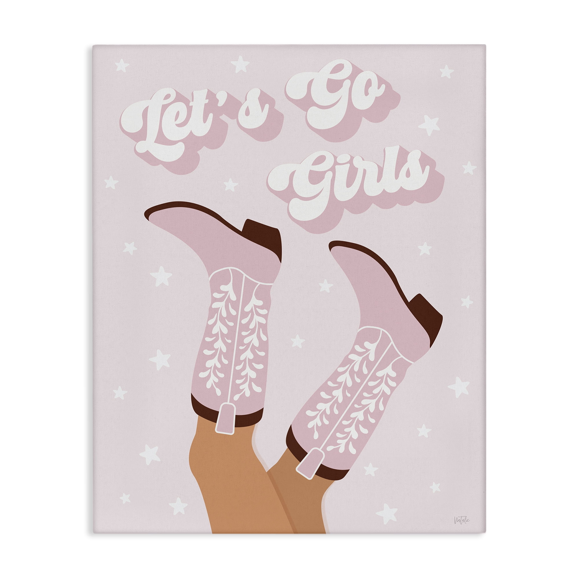 Stupell Industries Let's Go Pastel Cowgirls Fashion Painting Wrapped Canvas Art Print Wall Art, 30 x 40