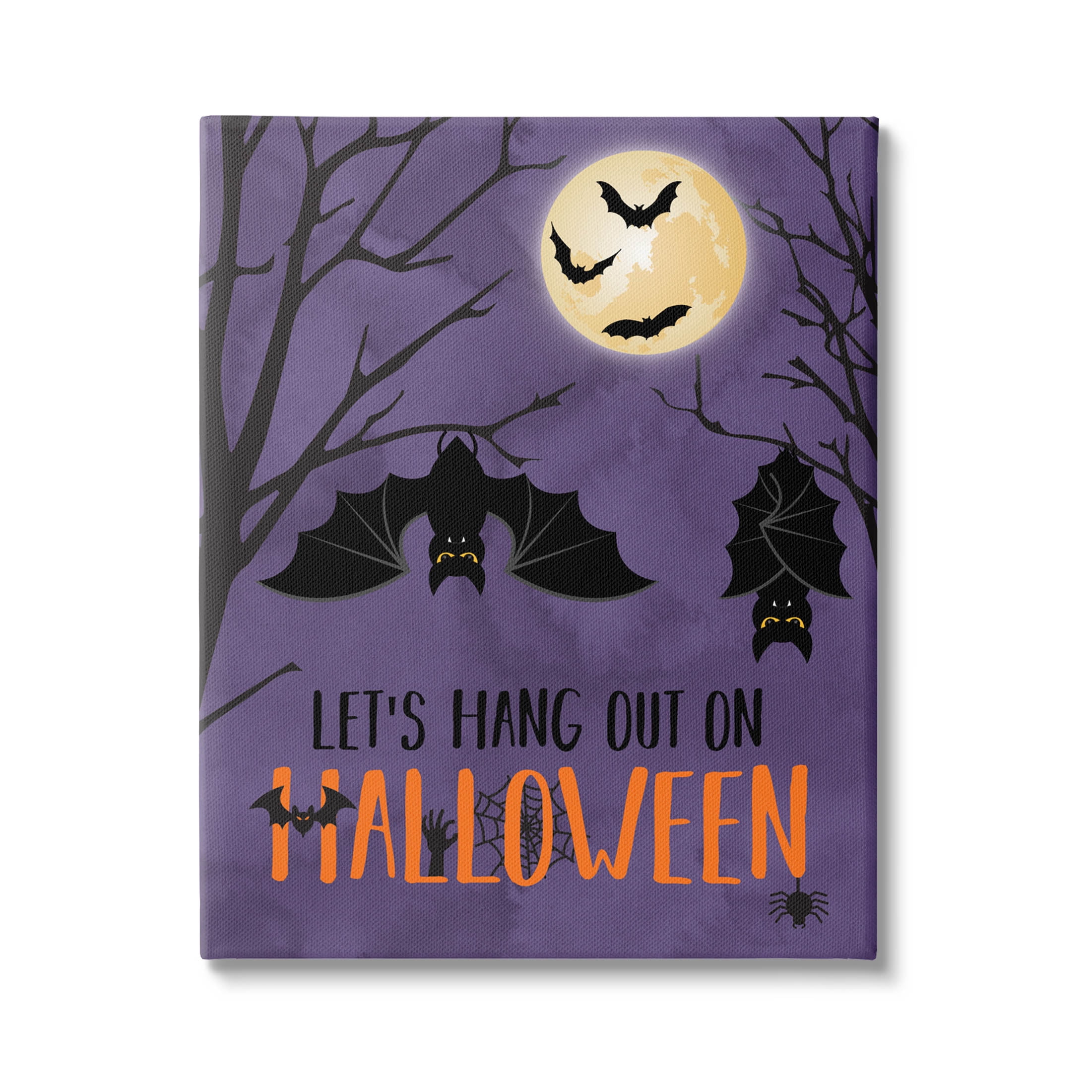 Stupell Industries Let's Hang Halloween Bats Graphic Art Gallery Wrapped Canvas Print Wall Art, Design by Linda Birtel
