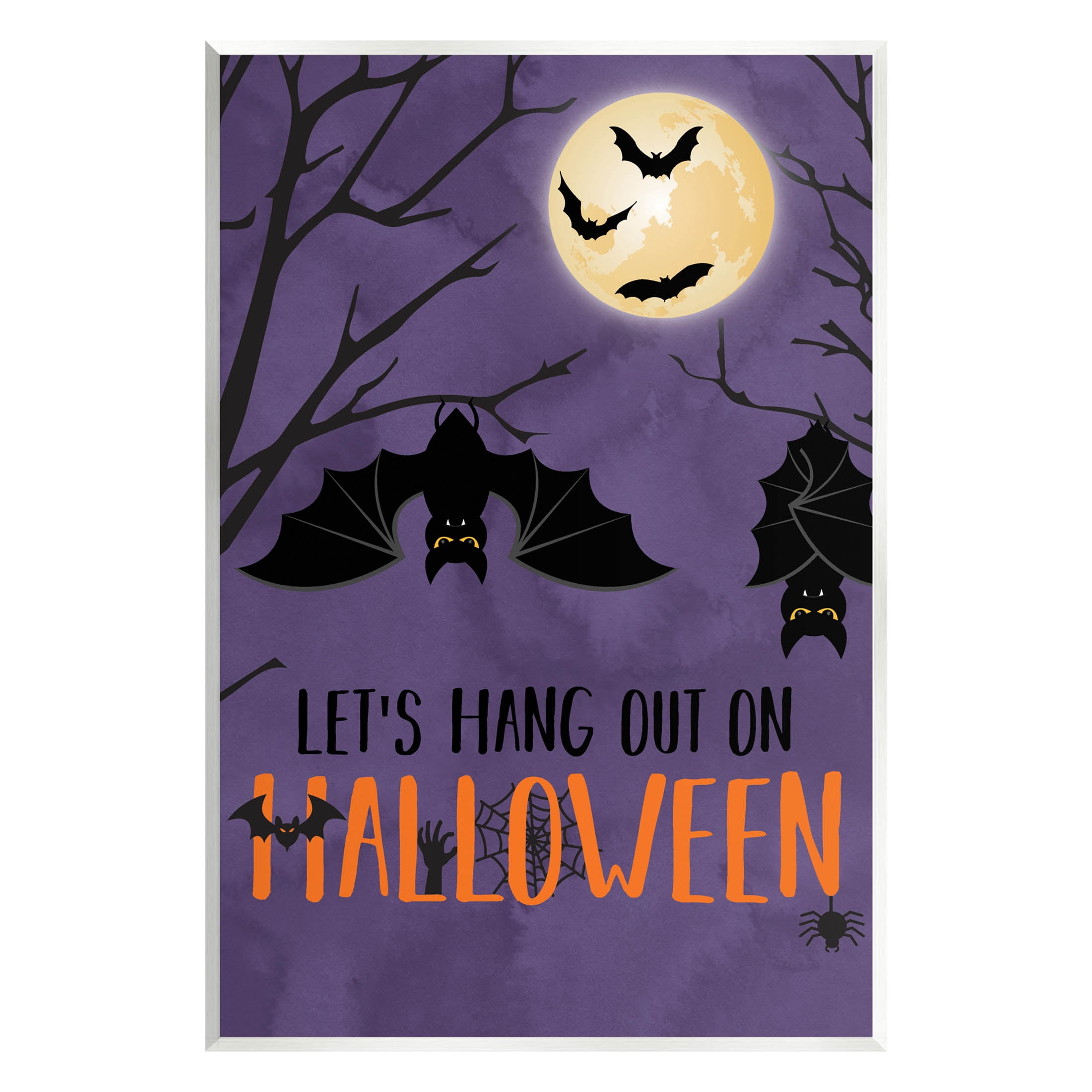 Stupell Industries Let's Hang Halloween Bats Graphic Art Unframed Art Print Wall Art, Design by Linda Birtel
