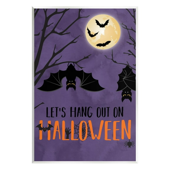 Stupell Industries Let's Hang Halloween Bats Graphic Art Unframed Art Print Wall Art, Design by Linda Birtel