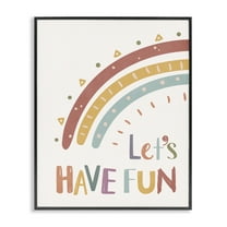 Stupell Industries Let's Have Fun Rainbow Text & Numbers Painting Black Framed Art Print Wall Art, 11 x 14