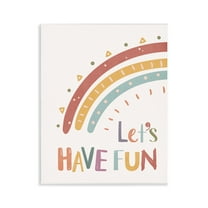 Stupell Industries Let's Have Fun Rainbow Text & Numbers Painting Unframed Art Print Wall Art, 11 x 14