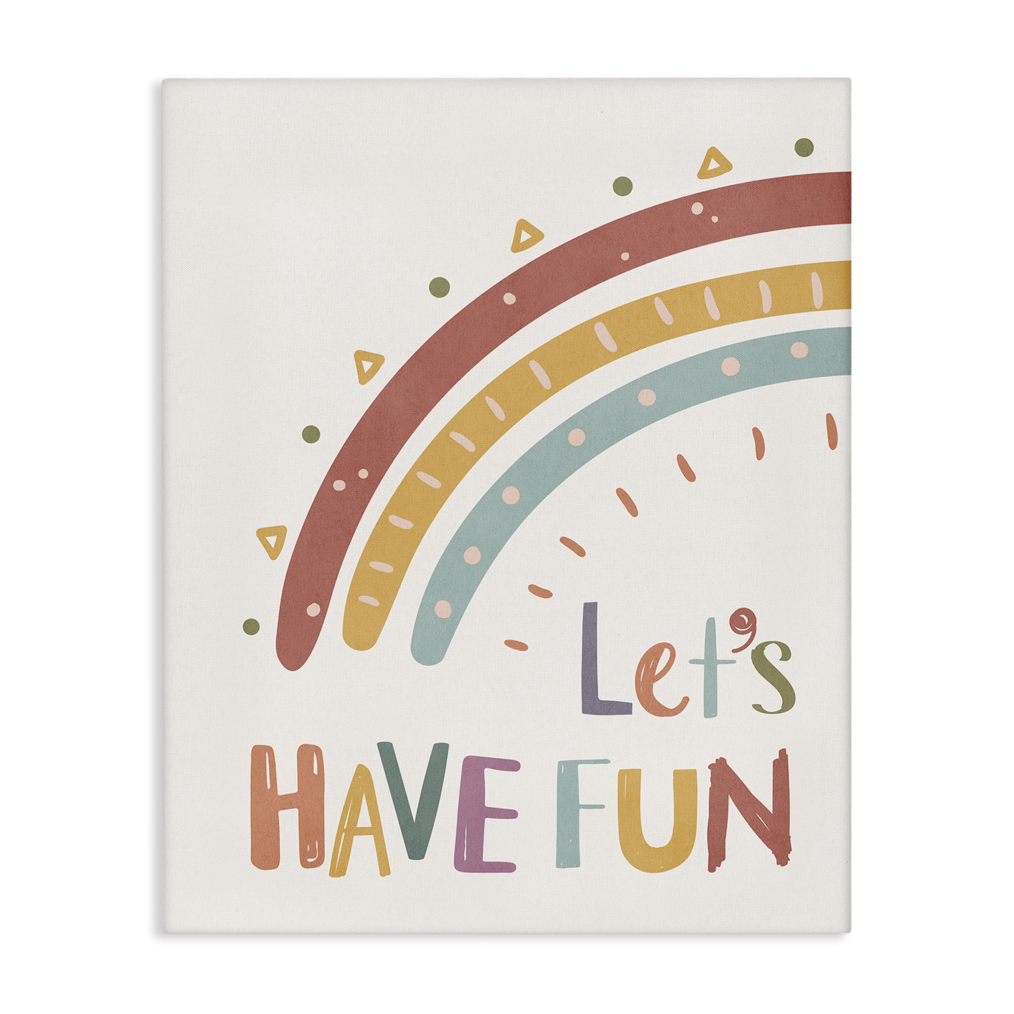 Stupell Industries Let's Have Fun Rainbow Text & Numbers Painting Wrapped Canvas Art Print Wall Art, 30 x 40